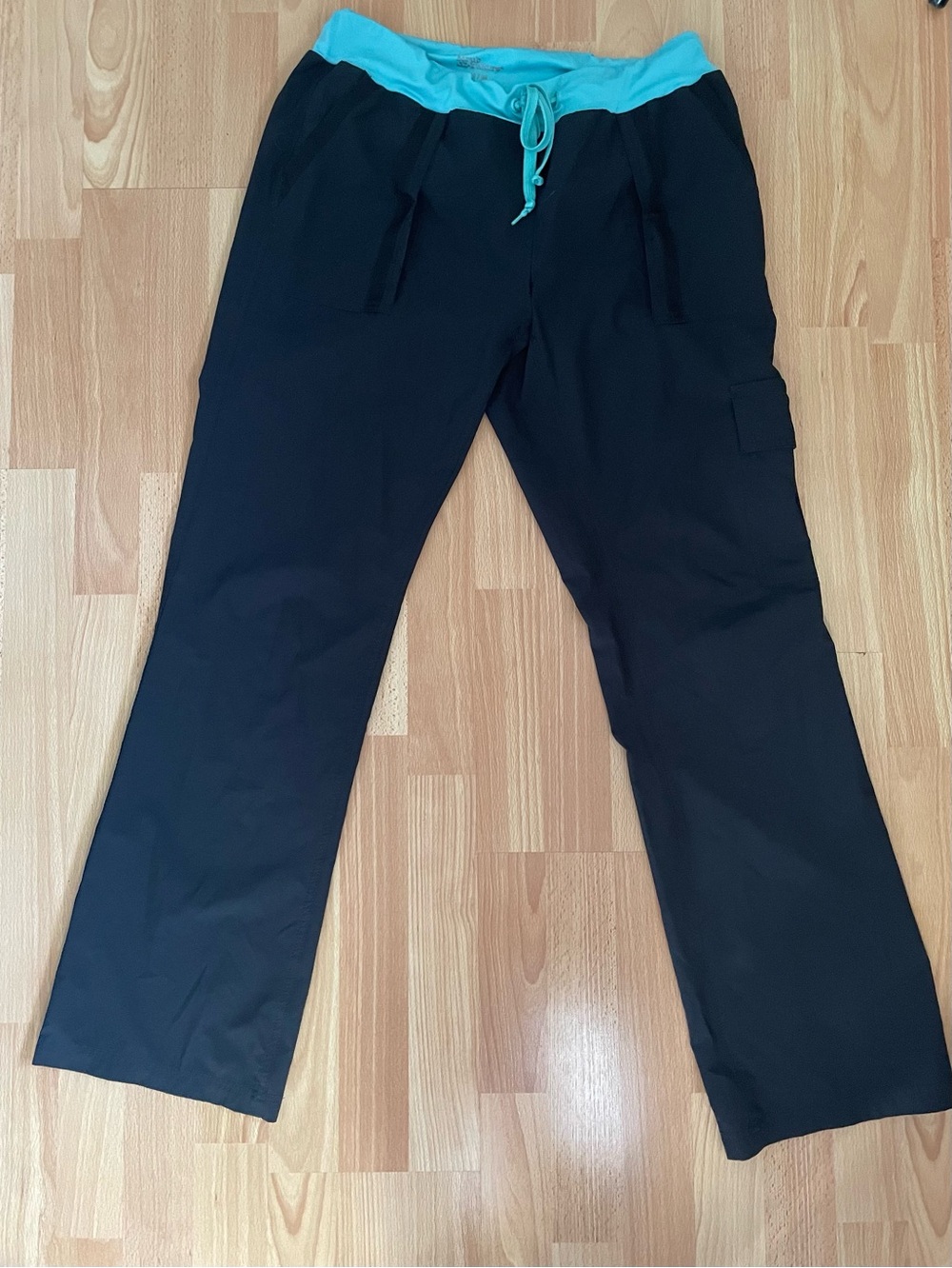 Scrub Pants with Aqua Drawstring Waist